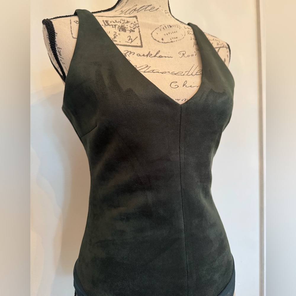 BCBG MaxAzria Faux Suede Bodysuit